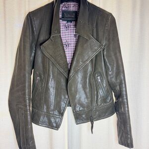 Mackage Brown Lamb Leather Jacket Kenya Design